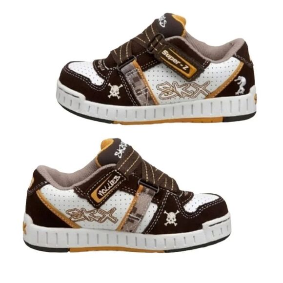 Y2K VTG Brown White Leather Sketchers Nollies Sneakers Size 5 - Picture 6 of 14